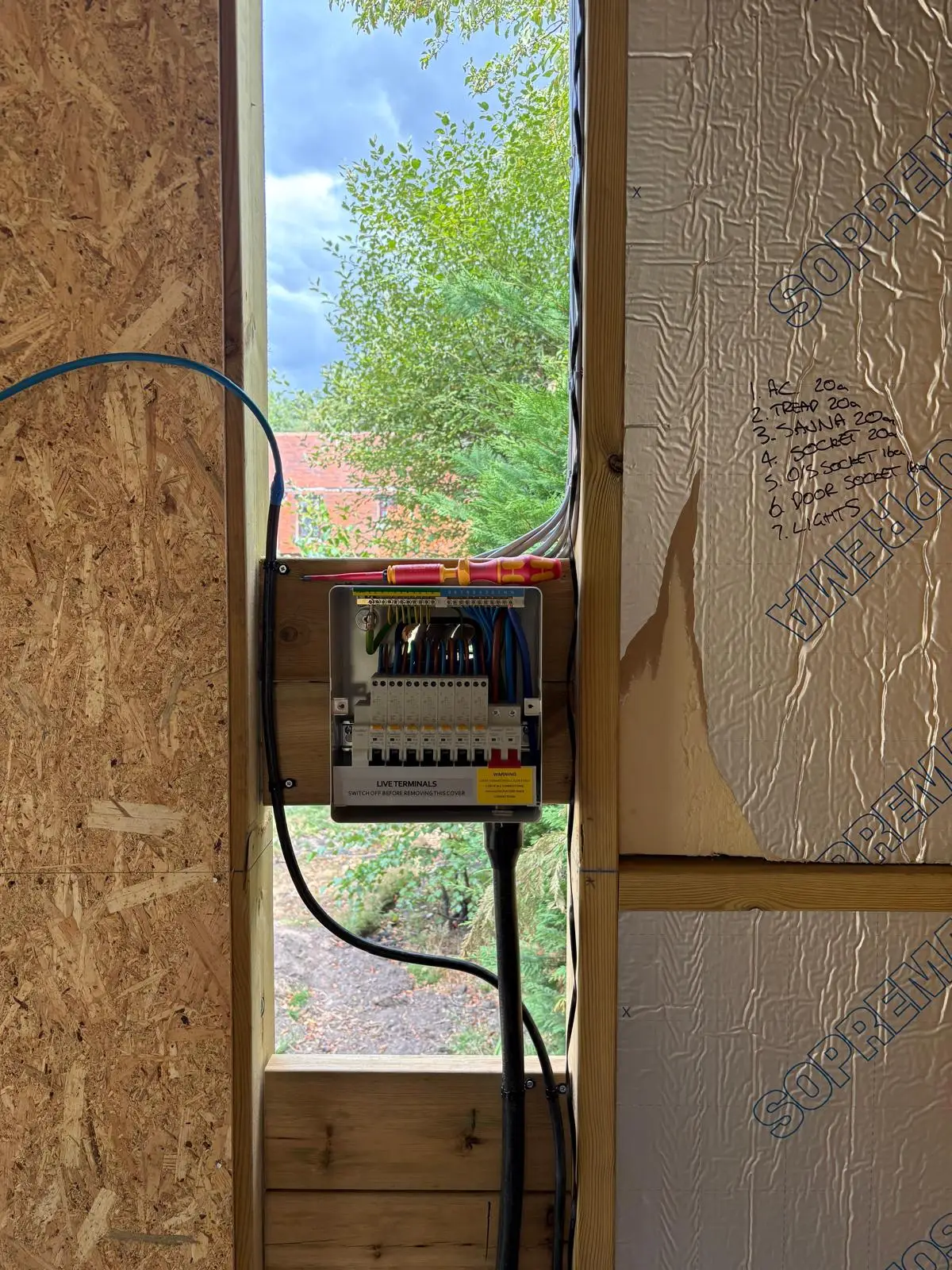 Consumer unit installation as part of a home gym rewire in Pirbright by Bring it Ohm Electrical Solutions